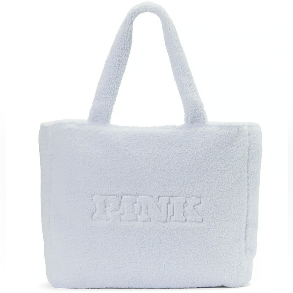 PINK plush teddy tote